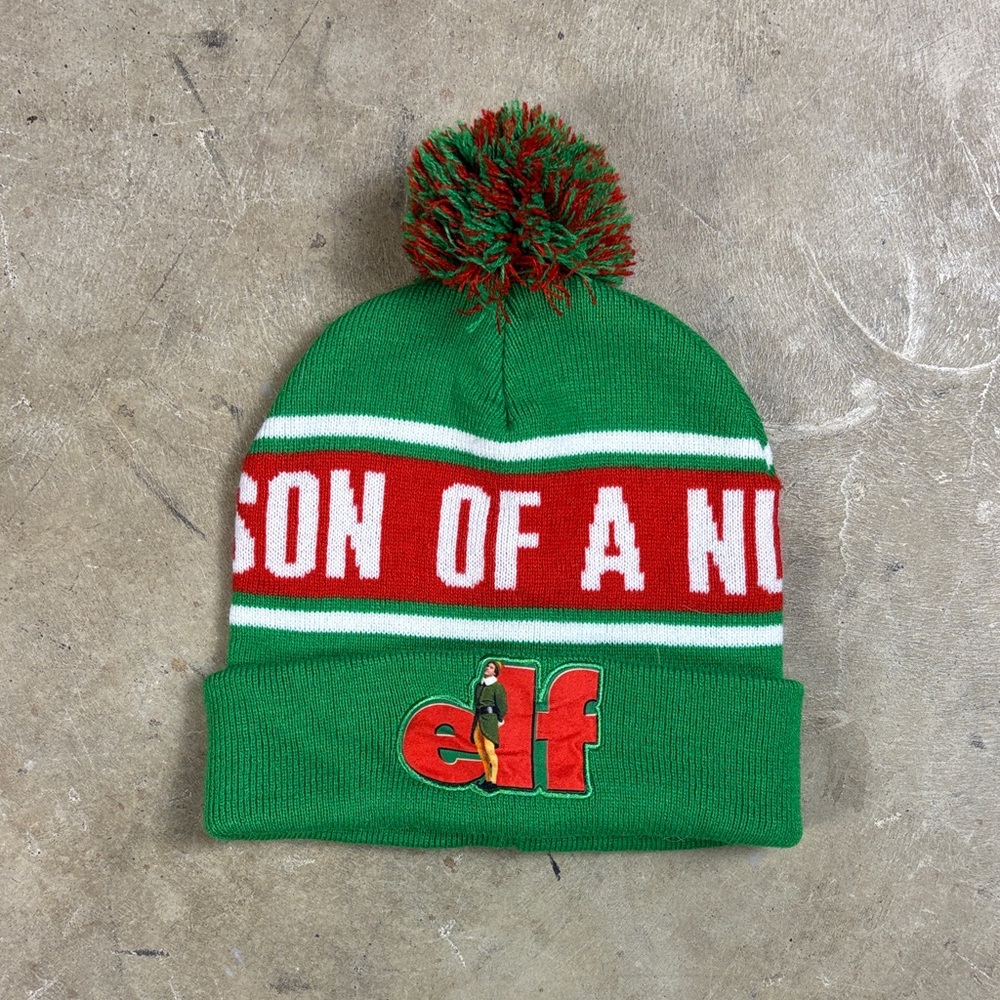 ELF Festive Green and Red Kids Hat